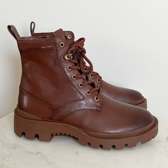 NEW Coach Men’s Citysole Leather Boots Brown Size 8 D main image 6